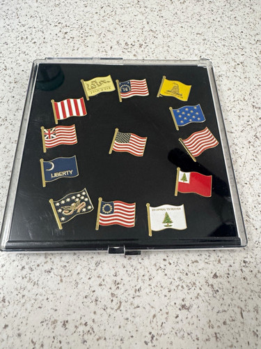 12pc patriotic flag lapel - flag, pin